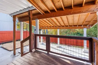 Covered Deck off the Main Floor to the backyard