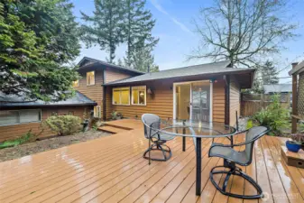 Private deck ideal for outdoor dining and relaxation.