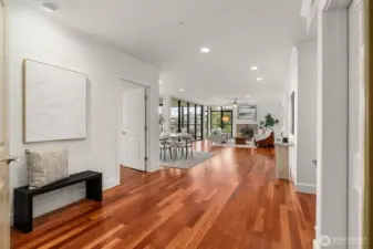 The view as the elevator opens directly into the home.