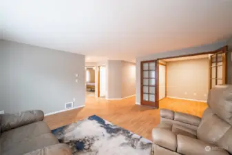 Second bedroom with French doors off of living room.