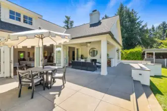 The large patio would be roomy enough to table serve many party guests.