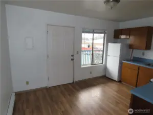 Kitchen with door to the deck