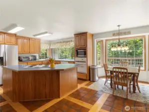 Kitchen with eating area.