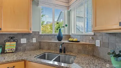 Double sinks w/ garage disposal