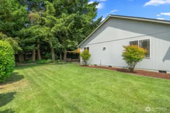 Side yard, nice garden spot or RV parking.