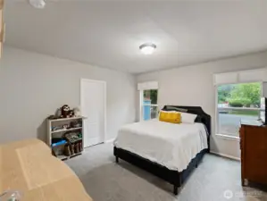 Primary bedroom with walkin closet and large adjoined bathroom