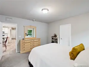 primary suite with large walkin closet
