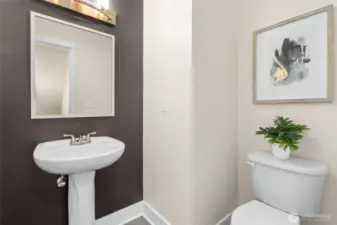 Powder room on main level.
