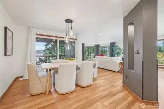 Dining room with lake views
