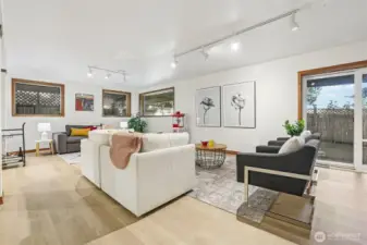 Lower level family room with walk-out access to