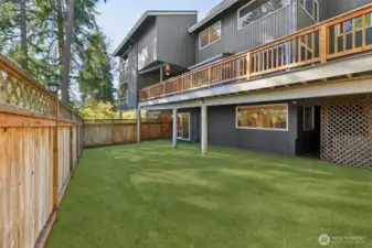 Fully fenced turfed back yard