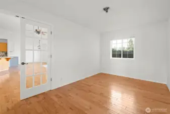 Bedroom/den 3 with french doors