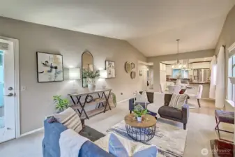 Great flow from the kitchen to the living area.