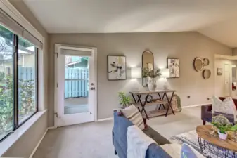 Access from the living room to the back patio.