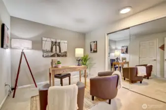 The second bedroom can be used for a guest room, work out room or at-home office!