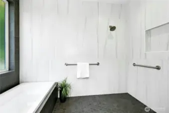 With Modern Over-Sized Bathtub...