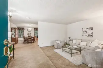 Sunken living room upon entry
