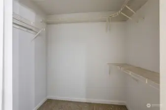 Walk-in closet in primary bedroom