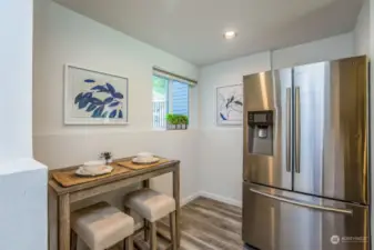 Kitchen Eating area with SS Fridge