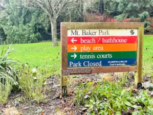 Enjoy Mount Baker parks, trails, tennis/pickle ball courts and beach.