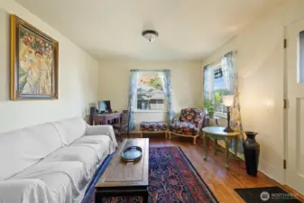 Living room with hardwood floors