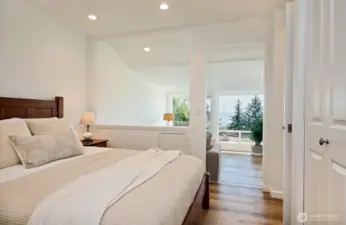 Looking towards the sunroom/sitting area of your Primary Suite. Standard size closet is along the right edge of this photo.