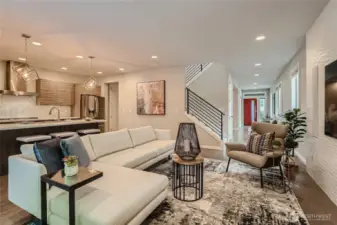 Open family room / kitchen view