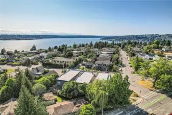 Arial view of home showing great West of Market location.