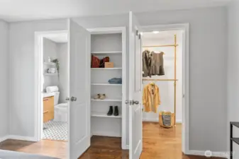 Enjoy the convenience of the 3/4 en suite bath and not one, but two spacious closets.