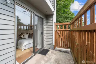 Private full-fenced outdoor area.