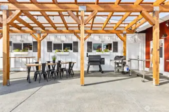 Cedar hand milled pergola
