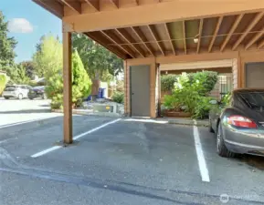 Designated carport parking space.