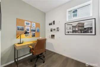 No need to use any of the bedrooms as an office with the perfect tech-niche.   Pictures are for representational purposes only, colors and features may vary.