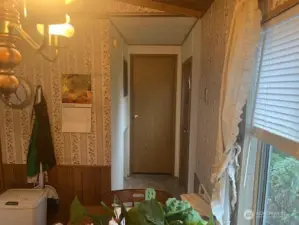 Primary bedroom door & outside door.