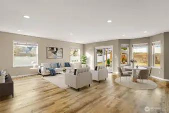 Virtually Staged large living room