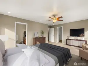 Virtually Staged, Walk-In Closet with large primary