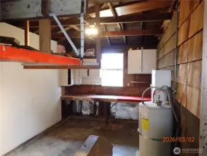 Garage with small work area