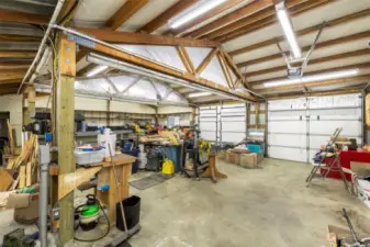 Interior of 29x36' garage & shop space.