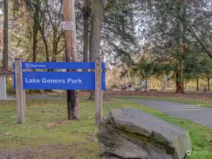 Lake Geneva park is less than a quarter mile from the lot.