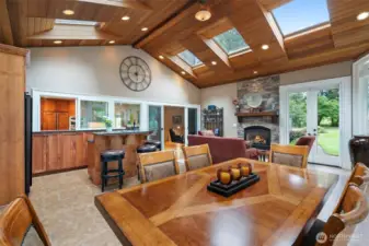 Great room with vaulted ceilings