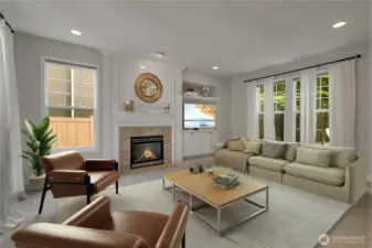 Family room to left of kitchen