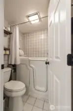 Primary bath with soaker walk in tub/shower