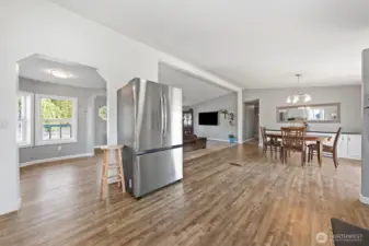 Complete shot of the expansive, combined living area.