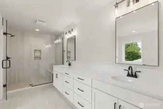 Luxurious primary bathroom.