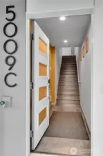 One car garage and office/flex space through door on the left