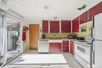 kitchen area with lots of natural light
