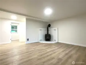 Living Room with wood stove
