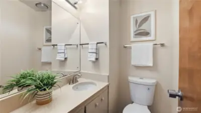 Half bath in basement level.