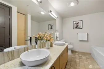 Spacious bathroom