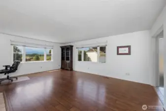 Olympic Mountain views from the living room